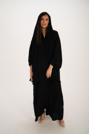 Black Rose Abaya Dress